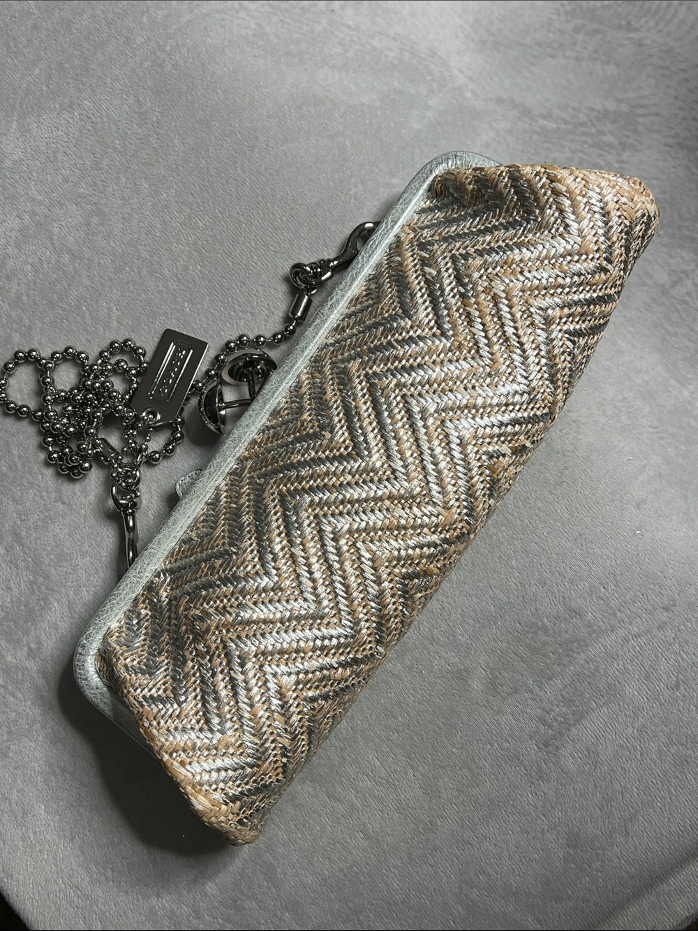 Vintage 1941 COACH Amanda Darcy Kisslock Chain Clutch m